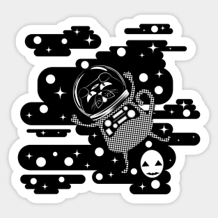 Black cat astronaut Sticker